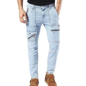 Diesel D-Grundy Moto Style Destroy Slim Jeans 31 Skinny